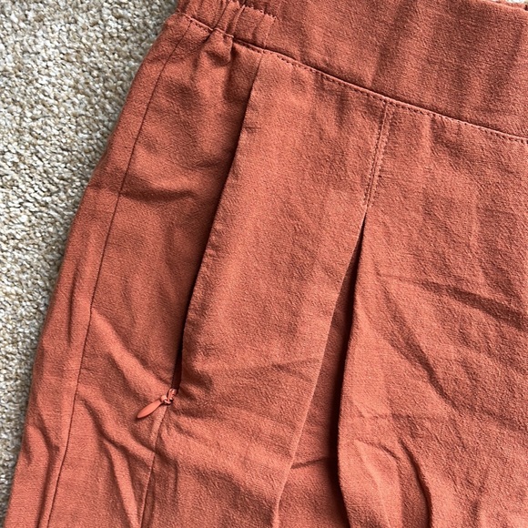 Halara High Waisted Plicated Split Hem Wide Leg Palazzo Capri Pants Medium Rust - Picture 9 of 11
